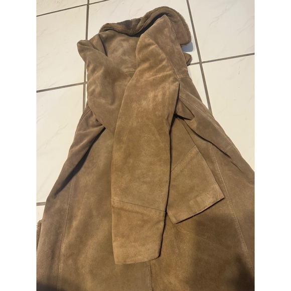 VTG Stratojac Mens Suede Shearling Lined Western Style Coat Size 42 Brown - Picture 14 of 14